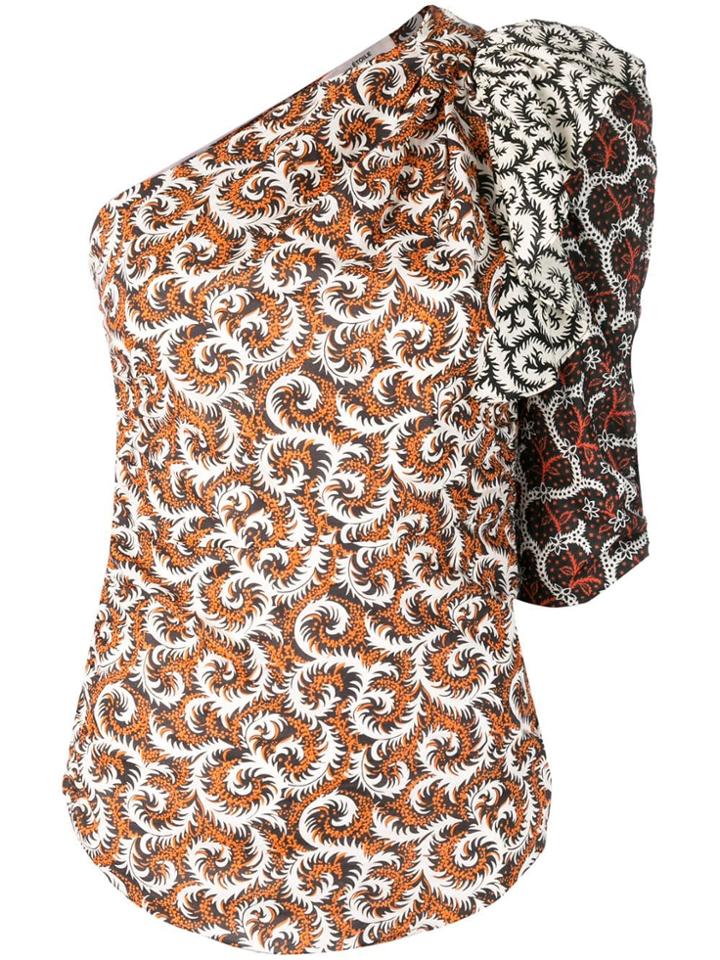 Isabel Marant Étoile Printed One Shoulder Top - Brown