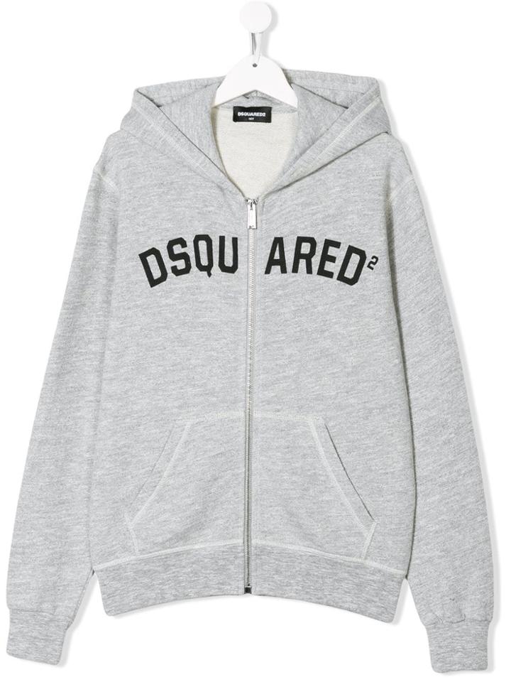 Dsquared2 Kids Teen Logo Print Hoodie - Grey