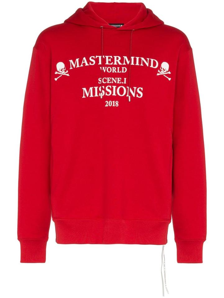 Mastermind Japan Missions Logo Cotton Hoodie - Red