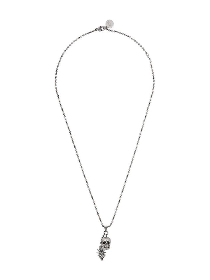 Alexander Mcqueen Spider And Skull Necklace - Metallic