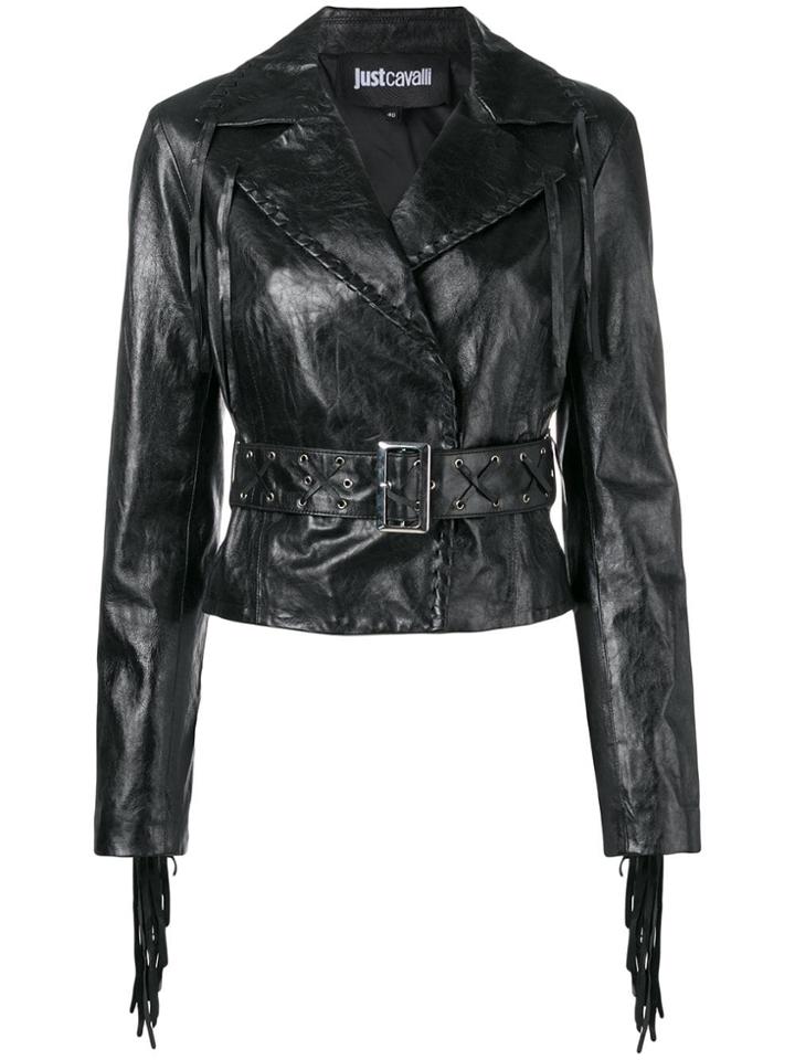 Just Cavalli Cropped Western Style Jacket - Black