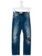 John Galliano Kids Drawstring Jeans, Boy's, Size: 12 Yrs, Blue