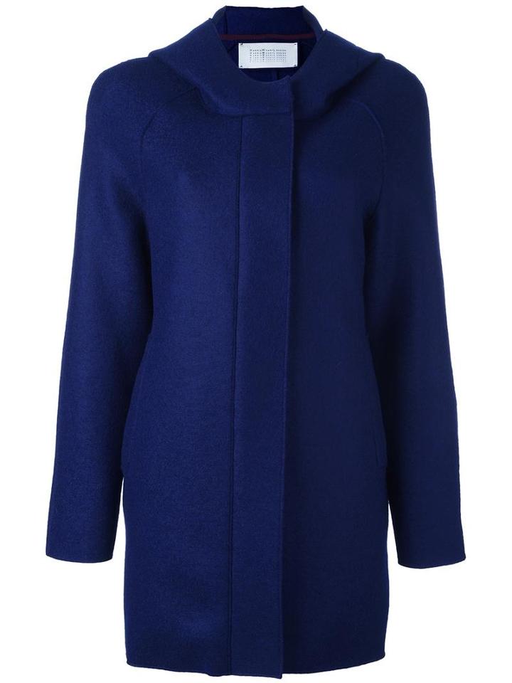 Harris Wharf London Hooded Coat, Women's, Size: 42, Pink/purple, Polyester/virgin Wool