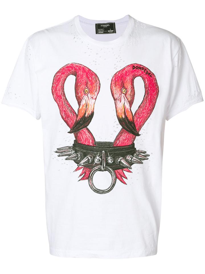 Dom Rebel Flamingo Printedg T-shirt - White