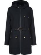 A.p.c. Belted Coat, Women's, Size: 36, Blue, Cotton/virgin Wool