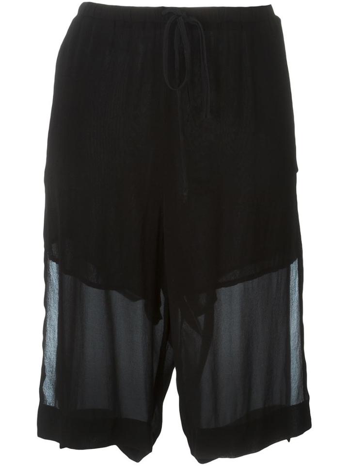 Lost & Found Ria Dunn Layered Knee Shorts, Women's, Size: M, Black, Silk/spandex/elastane
