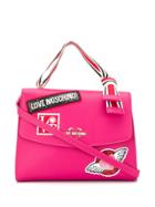 Love Moschino Embellished Logo Patch Tote - Pink