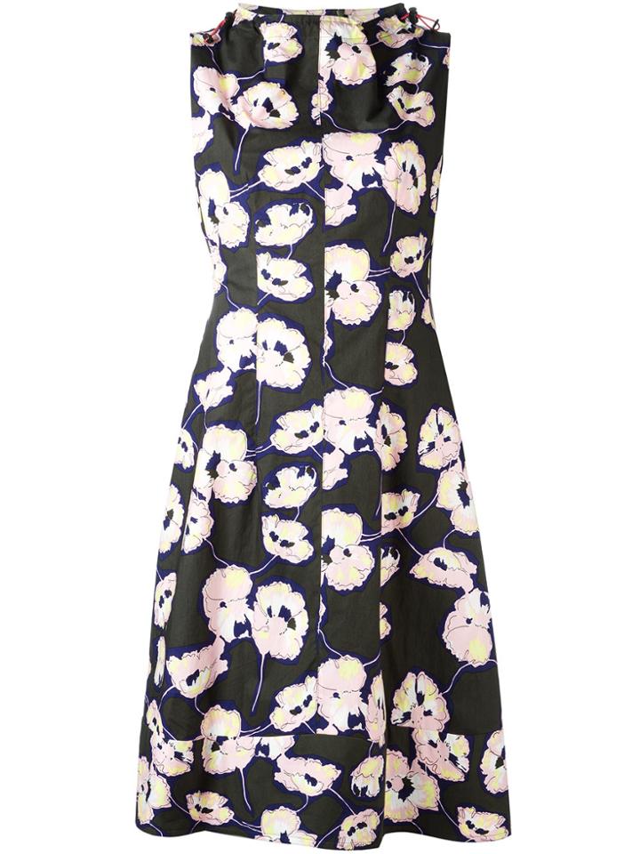 Marni Floral Toggle Neck Dress - Multicolour