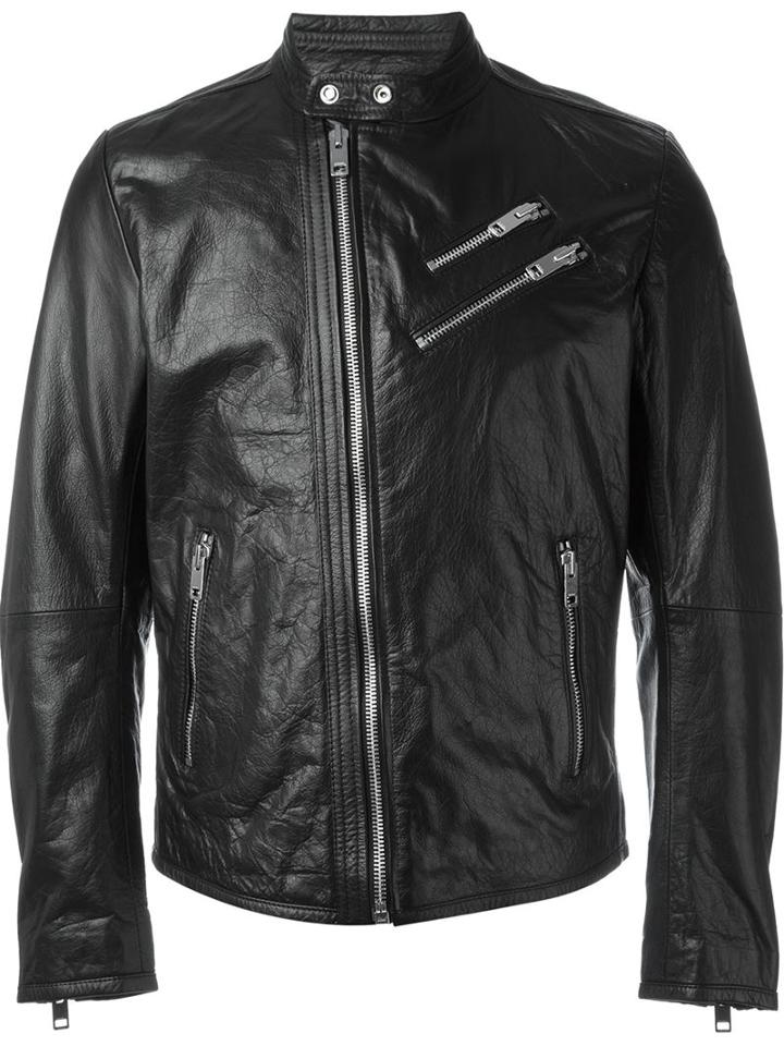 Diesel Wolf Rule Printed Lining Biker Jacket