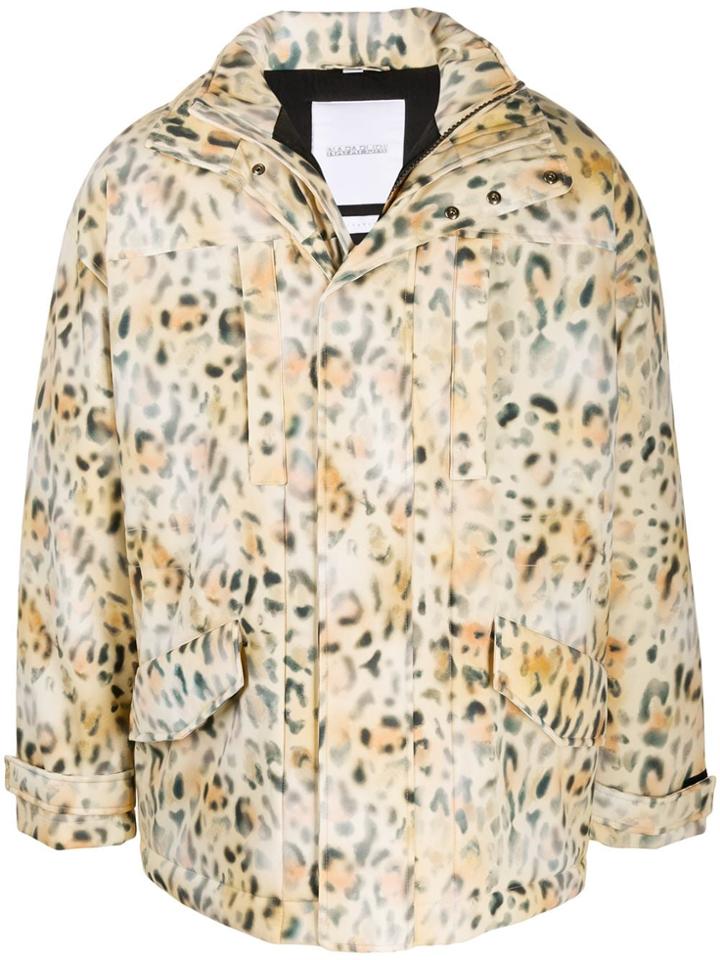 Napa By Martine Rose Leopard Print Parka Coat - Yellow