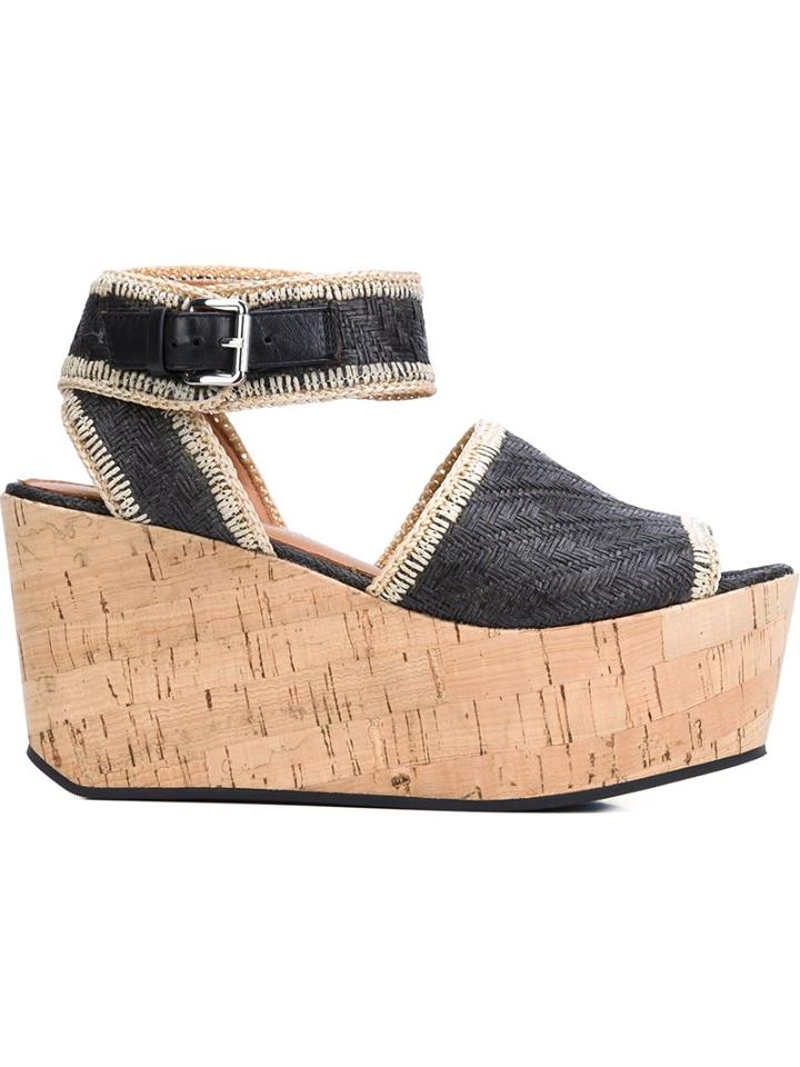 Derek Lam 10 Crosby Faye Sandals, Women's, Size: 11, Black, Raffia/cork