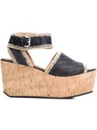 Derek Lam 10 Crosby Faye Sandals, Women's, Size: 11, Black, Raffia/cork