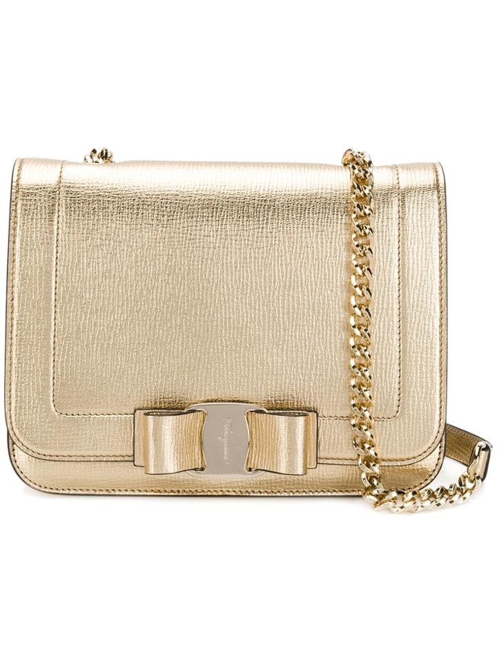 Salvatore Ferragamo Vara Shoulder Bag - Gold