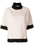 Mm6 Maison Margiela - Pleat Trim Top - Women - Cotton/polyester/spandex/elastane - S, Pink/purple, Cotton/polyester/spandex/elastane