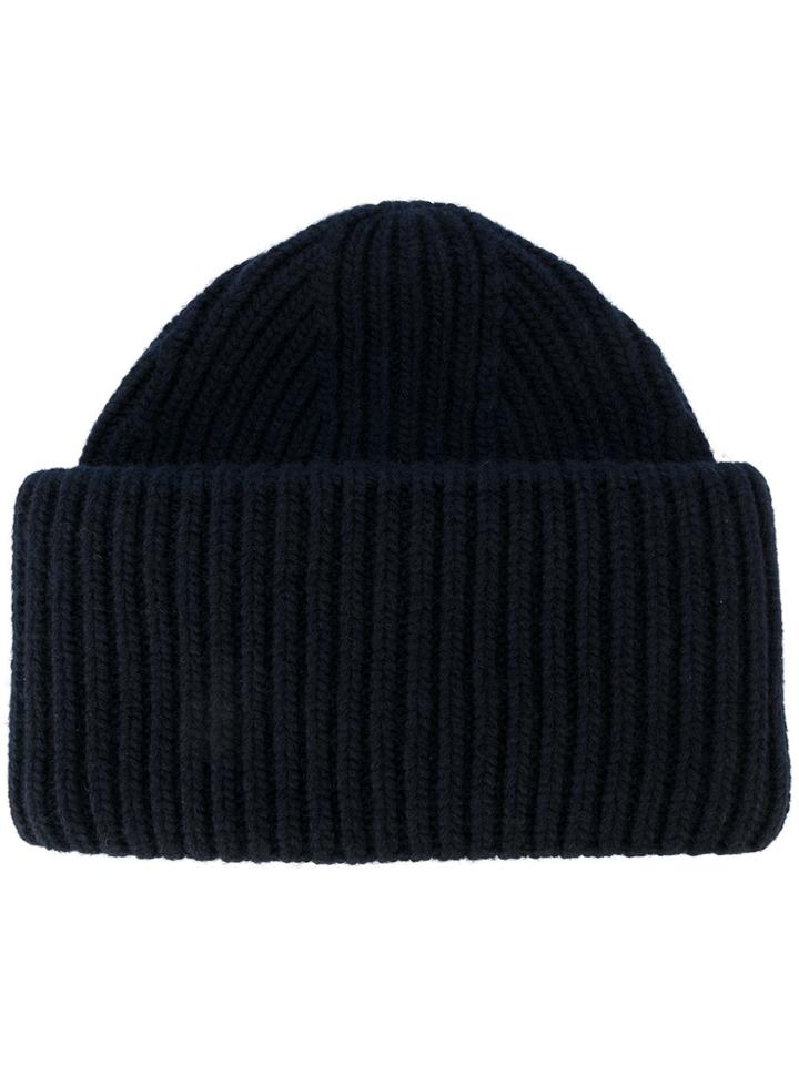Roberto Collina Ribbed Knit Beanie - Blue