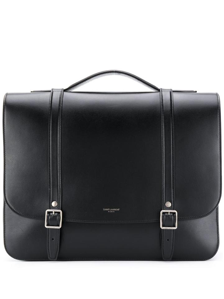 Saint Laurent Schoolbag Backpack In Smooth Calfskin - Black