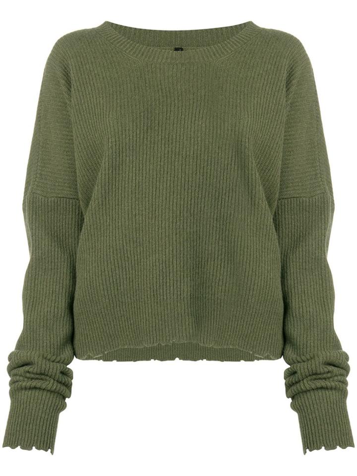 Unravel Project Frayed Knit Sweater - Green