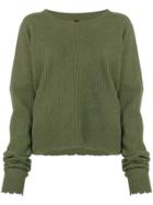 Unravel Project Frayed Knit Sweater - Green