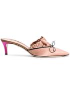 Marco De Vincenzo Pleated Pointed Toe Mules - Nude & Neutrals