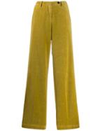 Massimo Alba Flared Plush Trousers - Yellow