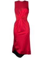 Esteban Cortazar Panelled Jersey Knotted Dress - Red