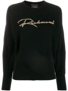 John Richmond Sequin-embellished Knitted Jumper - Black