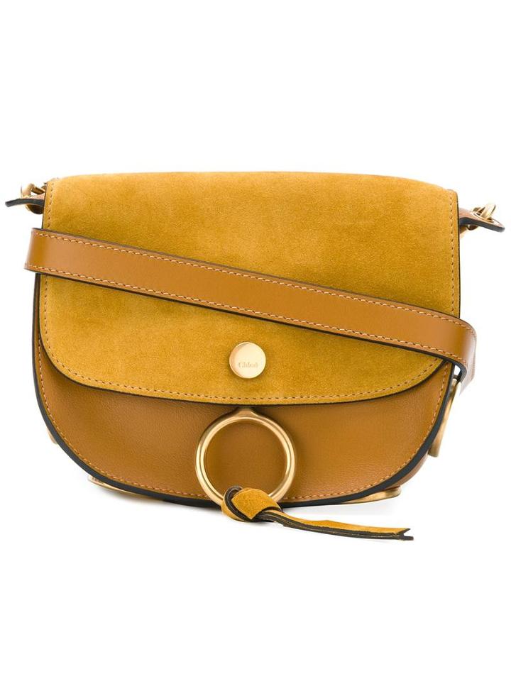 Chloé 'kurtis' Shoulder Bag, Women's, Yellow/orange, Calf Leather/calf Suede