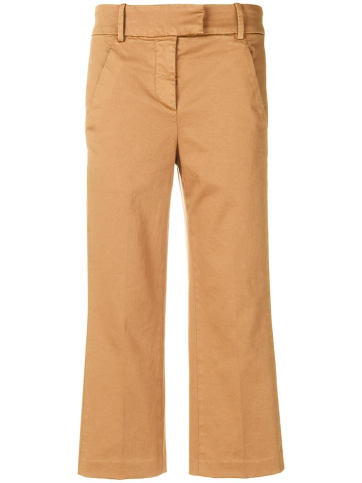 Dondup Wide Leg Cropped Pants - Brown