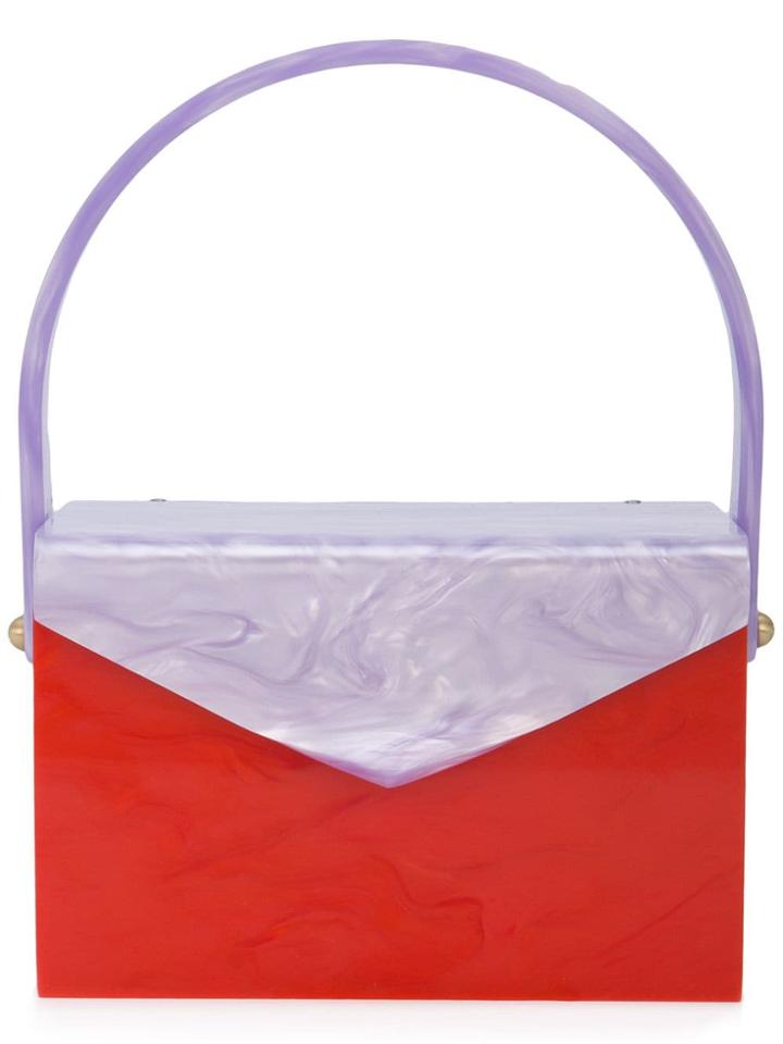 Edie Parker Marbled Clutch Bag - Red
