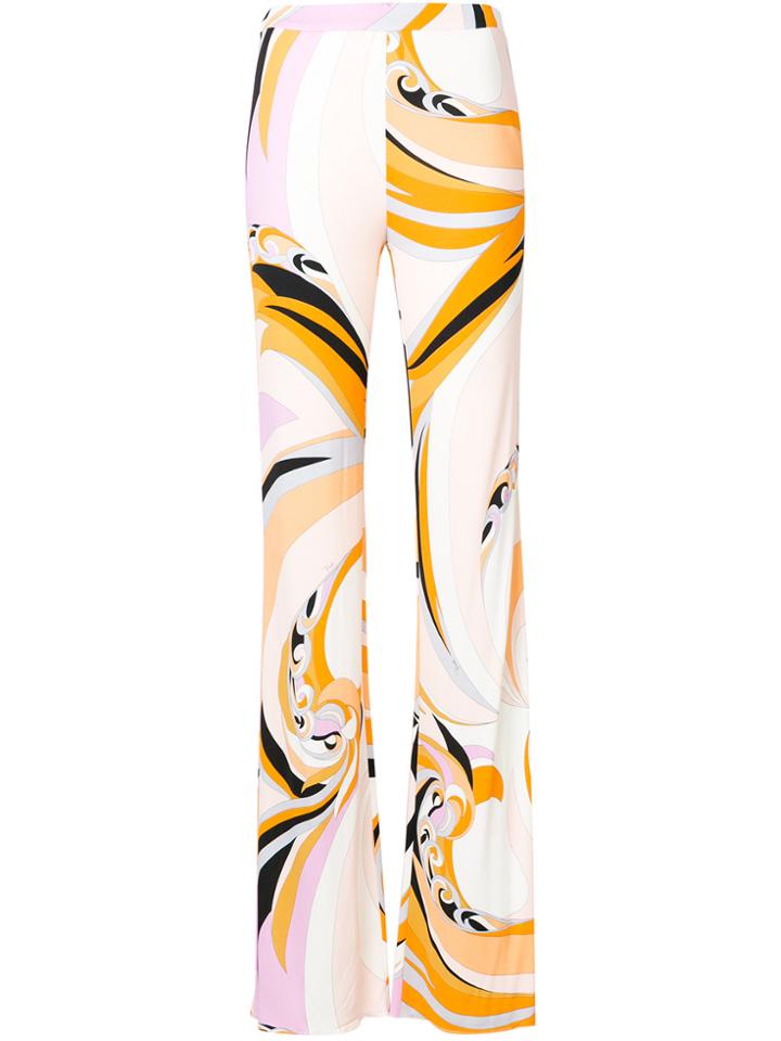 Emilio Pucci Printed Straight-leg Trousers - Yellow & Orange