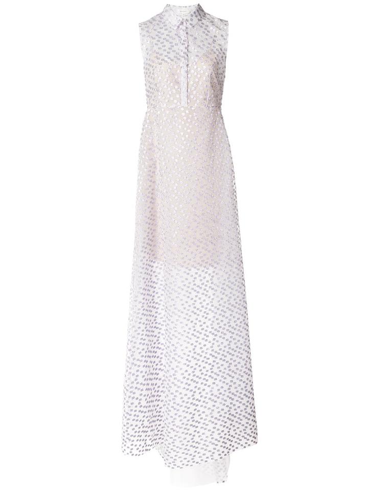Delpozo - Textured Long Button Down Dress - Women - Silk/polyamide/polyester - 36, Pink/purple, Silk/polyamide/polyester