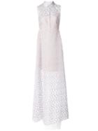 Delpozo - Textured Long Button Down Dress - Women - Silk/polyamide/polyester - 36, Pink/purple, Silk/polyamide/polyester