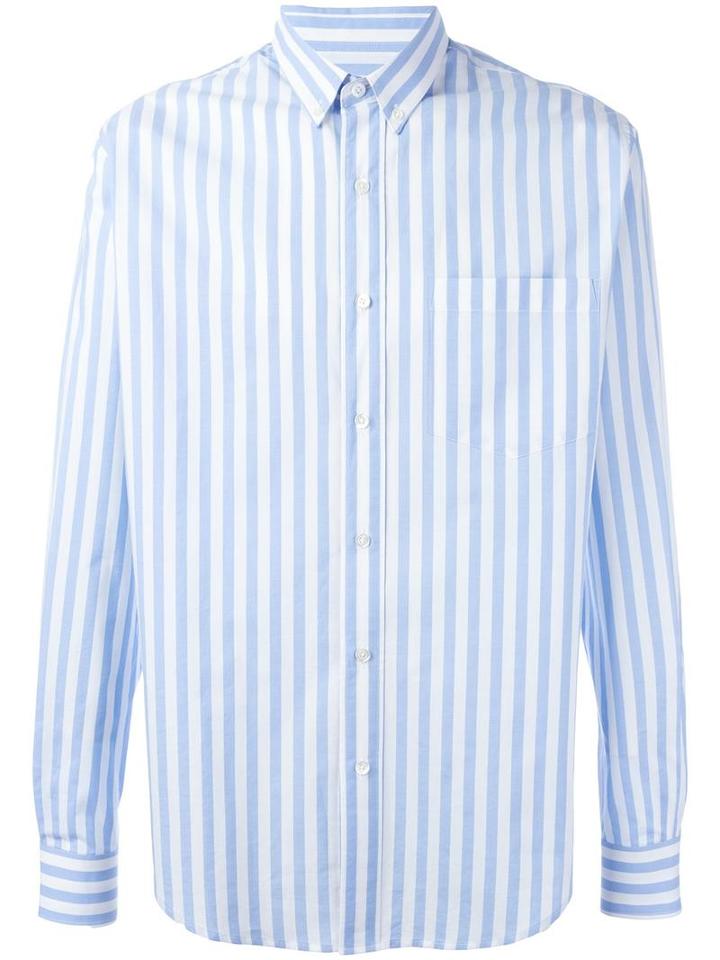 Ami Alexandre Mattiussi Large Fit Button-down Shirt, Men's, Size: 42, Blue, Cotton