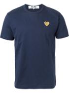 Comme Des Garçons Play Embroidered Heart T-shirt, Men's, Size: Medium, Blue, Cotton