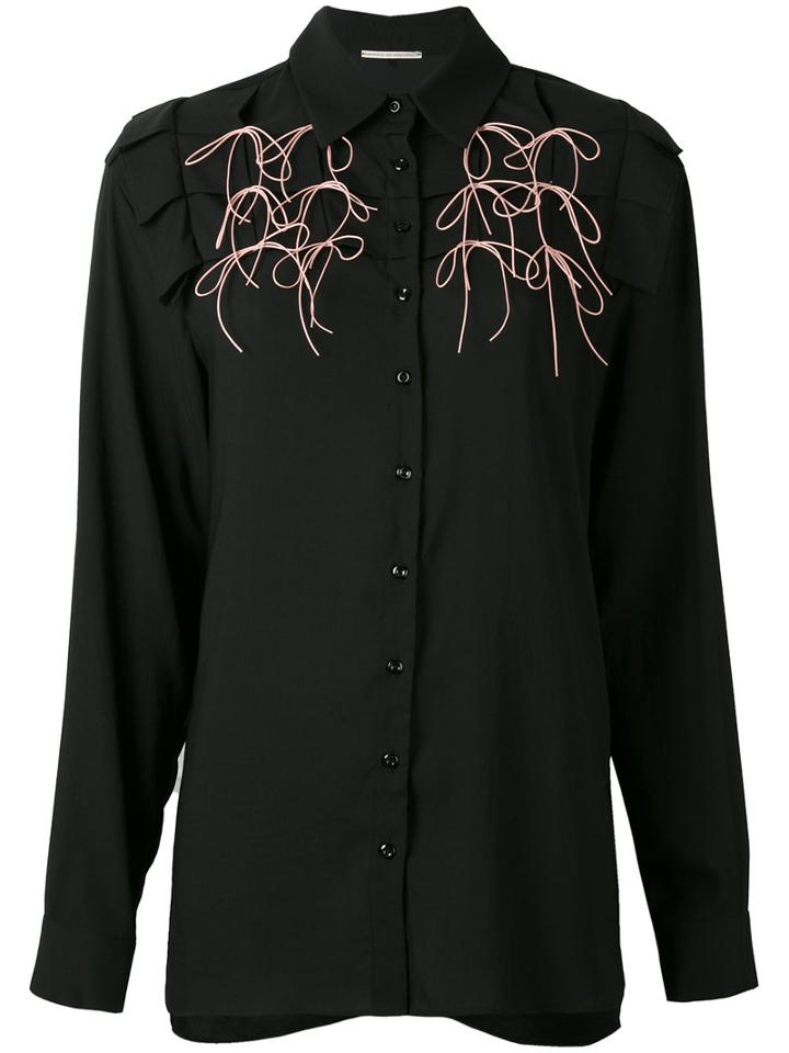 Marco De Vincenzo - Bow Applique Shirt - Women - Polyester - 42, Black, Polyester