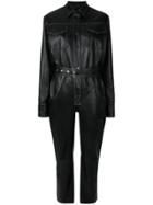 Manokhi Leather Utility Jumpsuit - Black