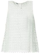 Max & Moi Openwork Lace Vest - Green