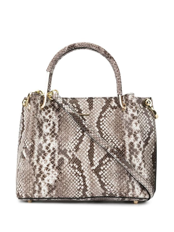 Loveless Snakeskin Embossed Tote Bag - Gray