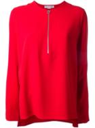 Stella Mccartney Zipped Fastening Blouse, Women's, Size: 38, Red, Elastodiene/acetate/rayon