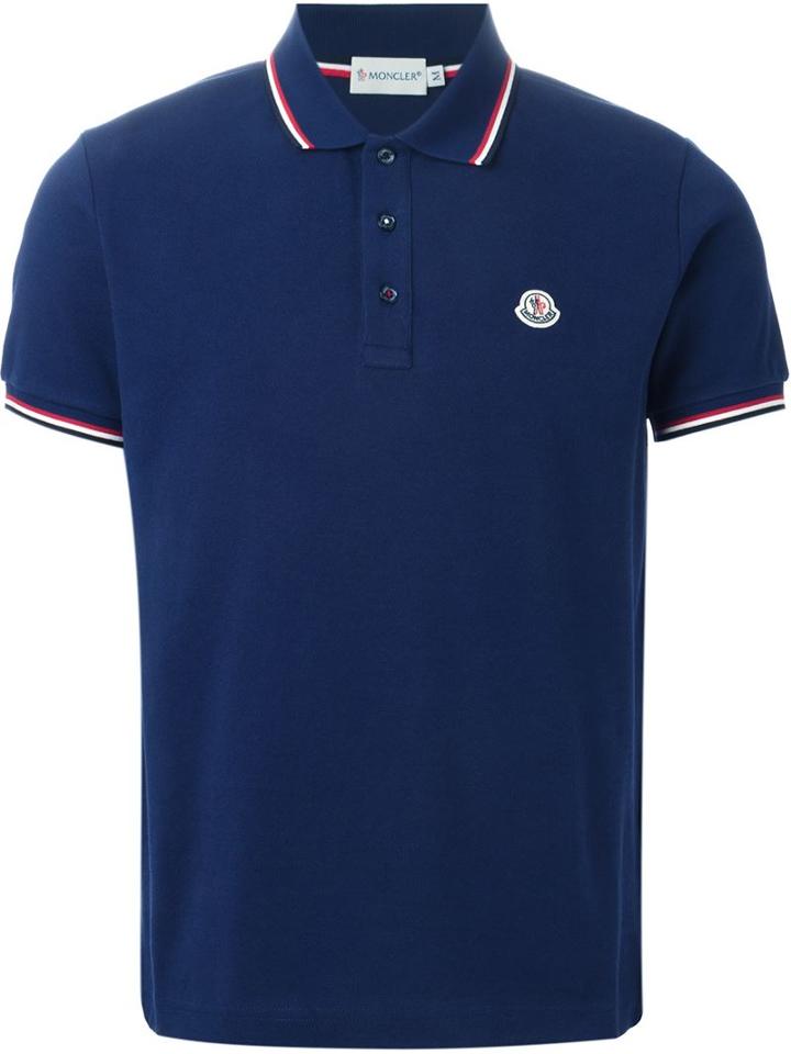 Moncler Classic Polo Shirt, Men's, Size: Xxl, Blue, Cotton