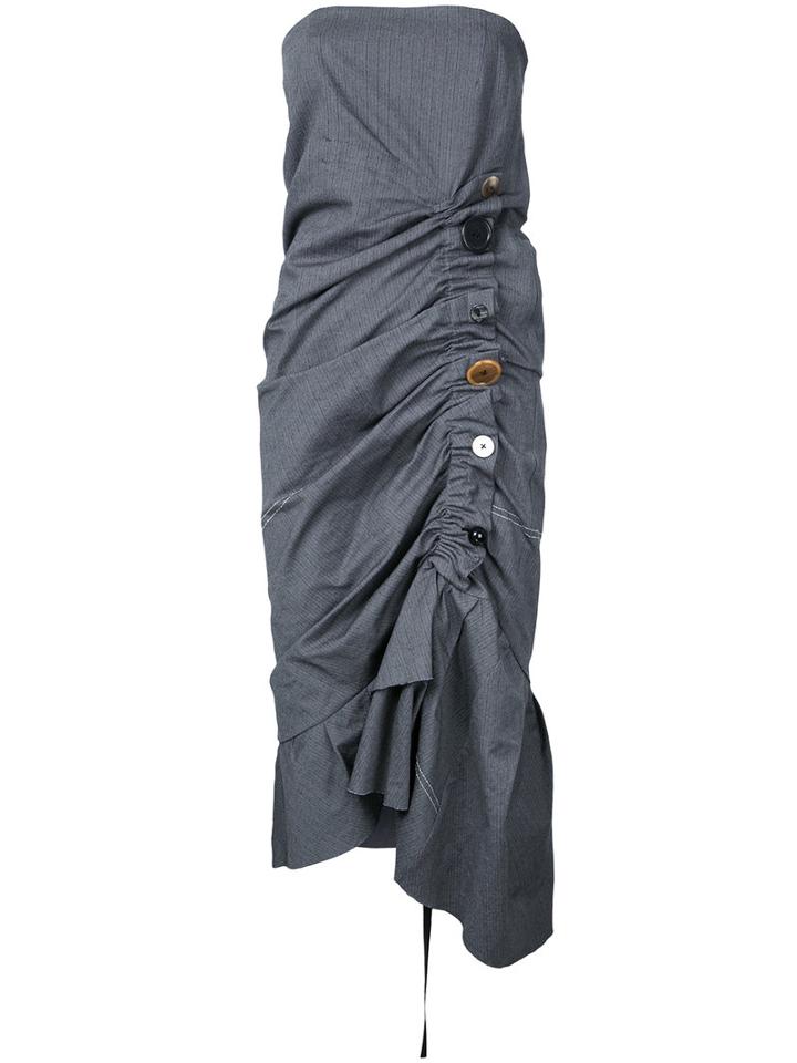 Irene - Herringbone Dress - Women - Cotton/linen/flax/polyurethane/wool - 36, Grey, Cotton/linen/flax/polyurethane/wool