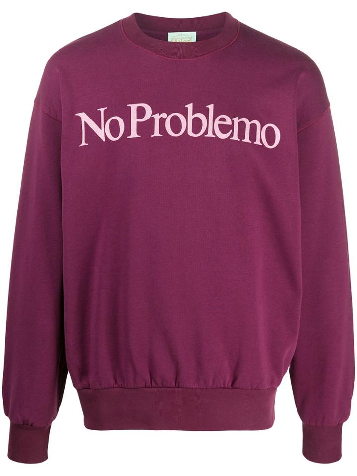 Aries No Problemo Print Sweatshirt - Purple