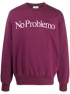 Aries No Problemo Print Sweatshirt - Purple
