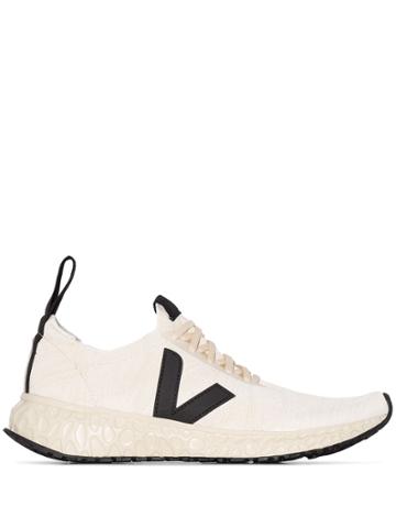 Rick Owens Veja X Veja White Knit Low Top Sneakers