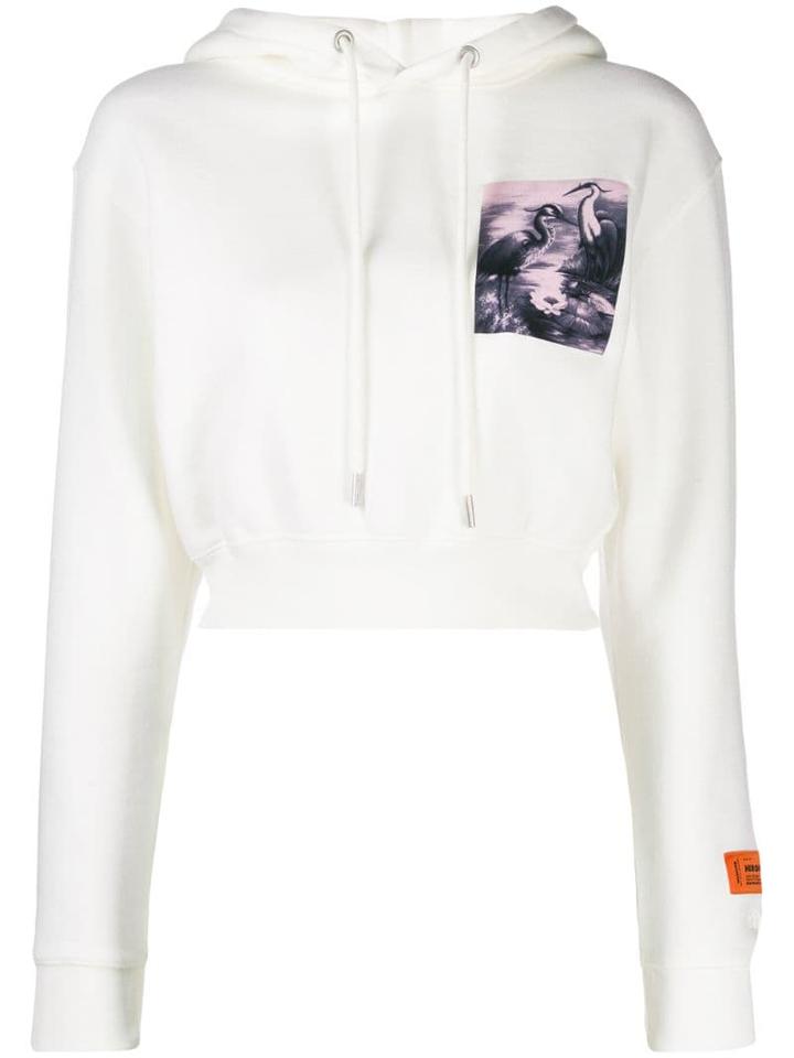 Heron Preston Cropped Heron Hoodie - White