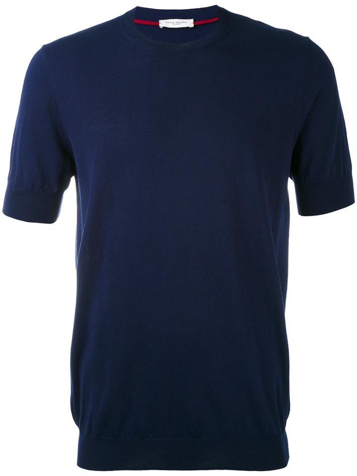 Paolo Pecora - Slim-fit T-shirt - Men - Silk/cotton - M, Blue, Silk/cotton