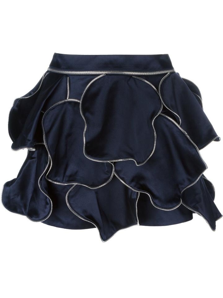 Jw Anderson Zip Trim Panelled Mini Skirt - Blue