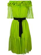 Marco Bologna - Off-shoulder Tie Dress - Women - Silk - 44, Green, Silk