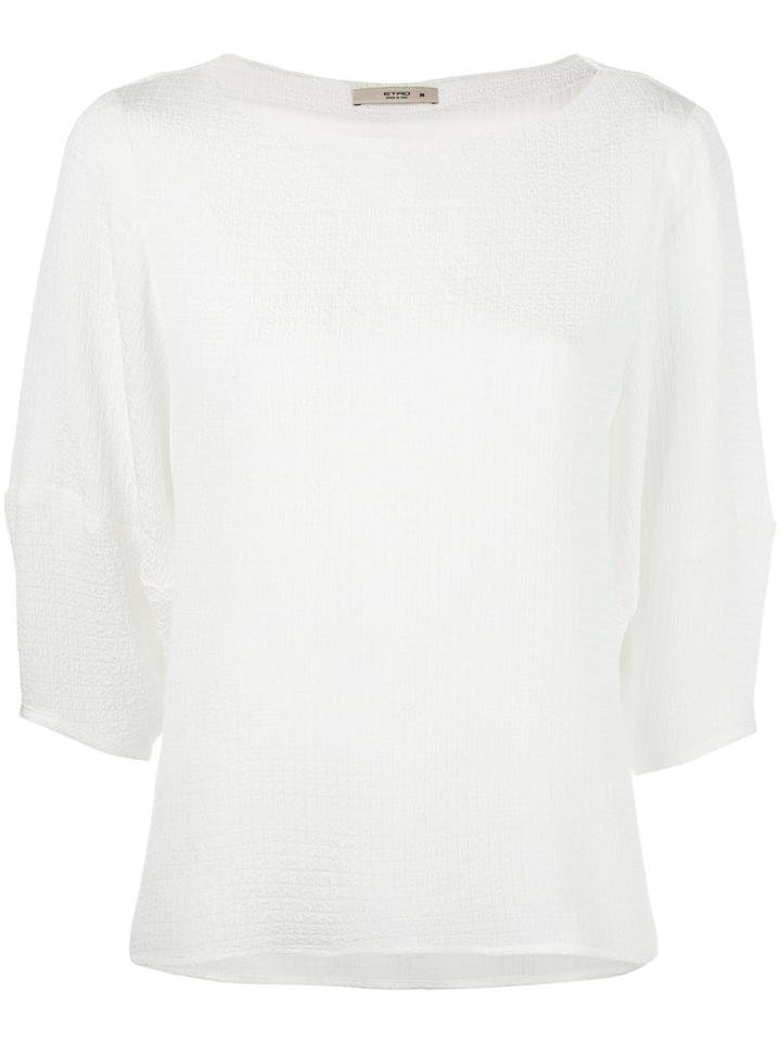 Etro Boat Neck Blouse, Women's, Size: 40, White, Silk