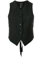 Ann Demeulemeester Crinkle Detail Waistcoat - Black